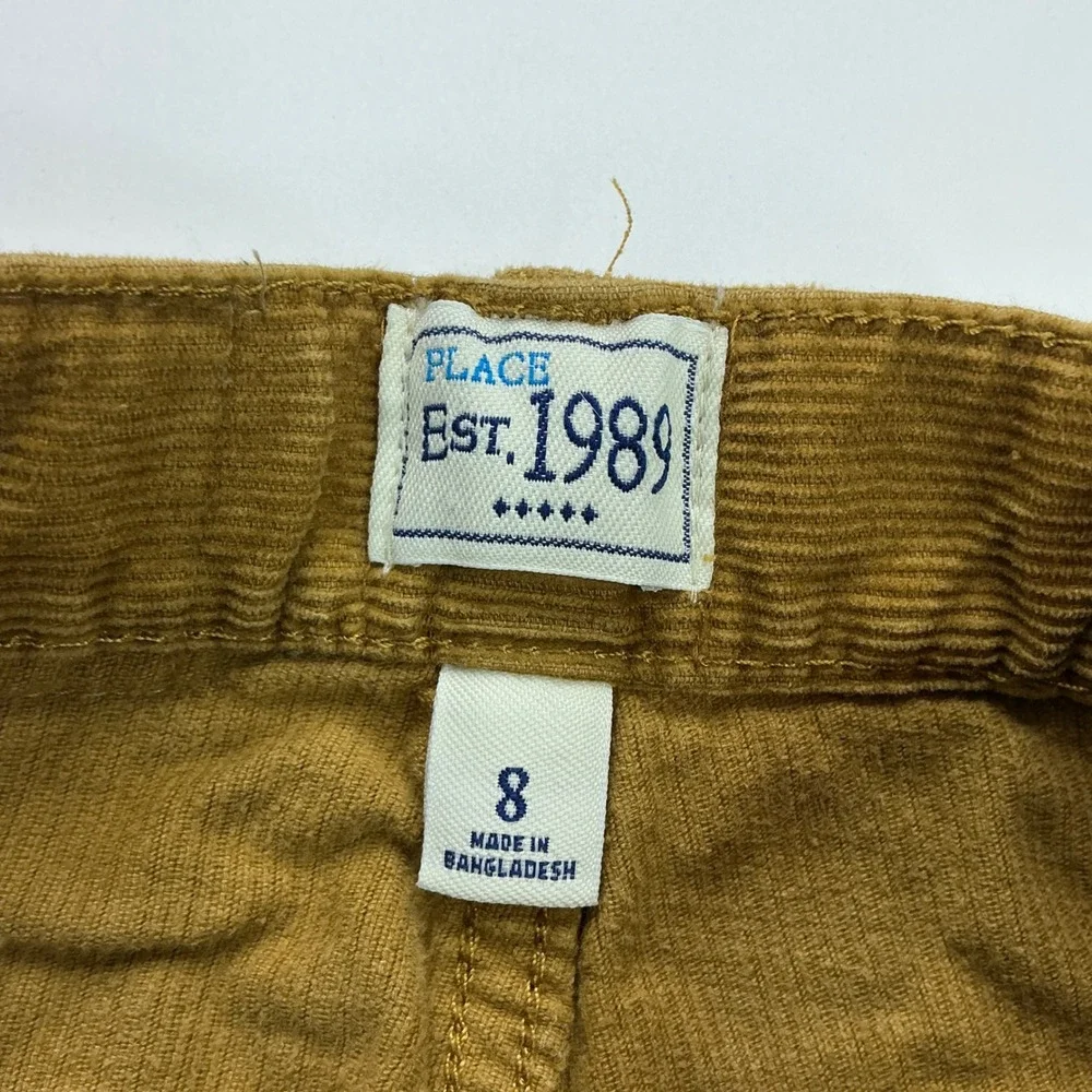 Children's Place Tan Corduroy Pants Kids Size 8 Adjustable Waist Straight Leg
